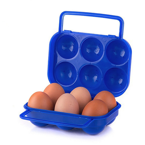 캠핑랜드 휴대용 6구 계란케이스(블루)