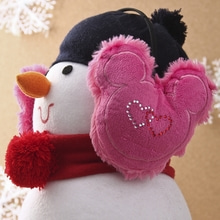 하트곰돌이 귀마개(핑크) / 겨울용 털귀마개