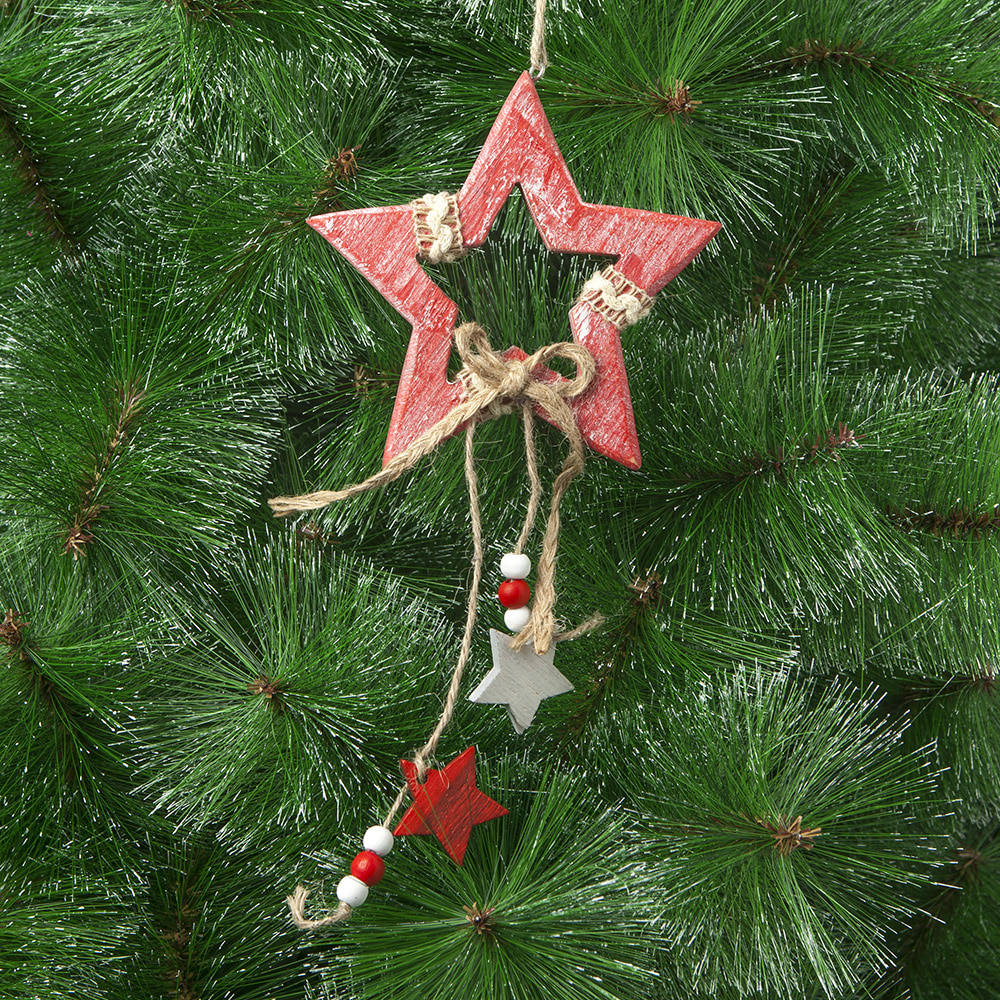내츄럴 빨간별 나무 장식/크리스마스장식 트리장식
