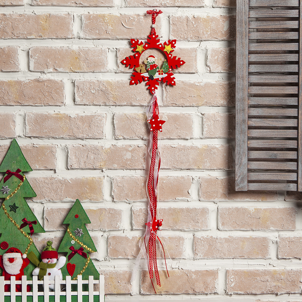 빨강 눈꽃 나무 장식/크리스마스소품 오너먼트 벽장식