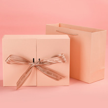 더베스트 리본 선물상자 쇼핑백세트(A형) (30x22x10cm) (핑크)