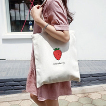 T30882 누파 지퍼 캔버스백 (딸기) 보조가방 에코백