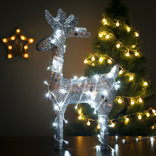 LED반짝이 실버 크리스마스 대형 사슴장식(70cm)